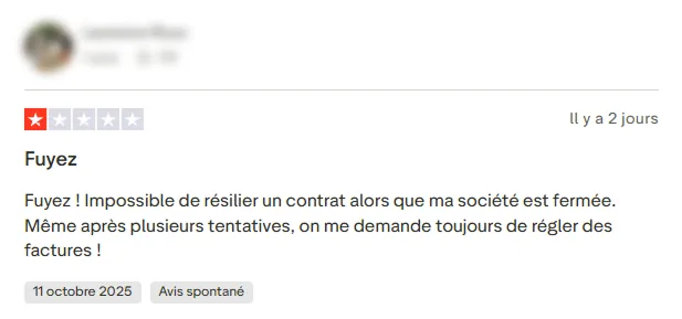 Avis client sur des difficultés de résiliation chez Solocal